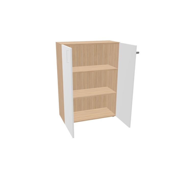 Шкаф Narbutas Nova C, 800 x 360 x 1092 mm, с врати и два рафта, ПДЧ, избелен дъб