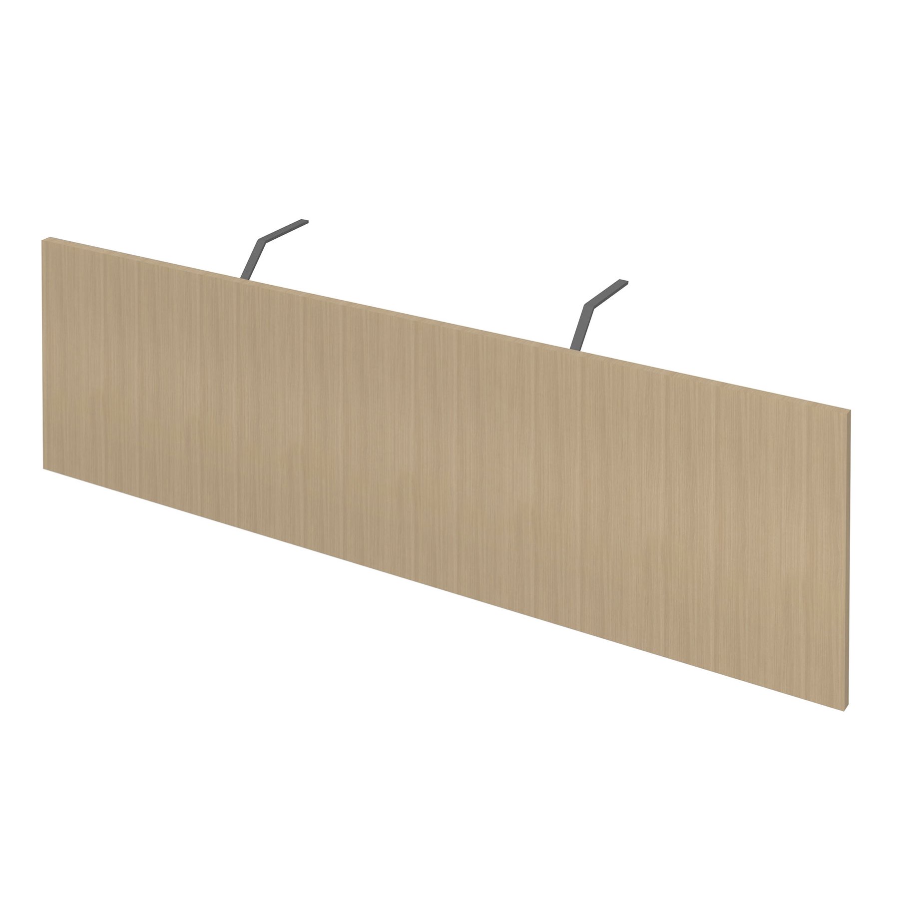 Front panel for desk Narbutas Nova, 124 x 35 cm, melamine bleached oak, grey metal