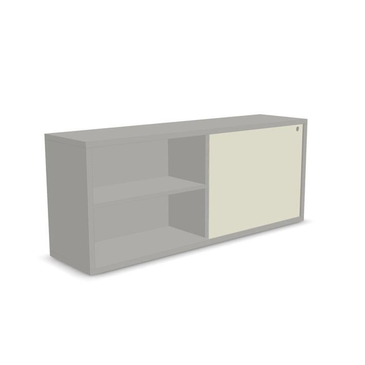 Шкаф Narbutas Nova Executive, 1400 x 350 x 570 mm, ПДЧ, перленосив меламин, бял плексиглас