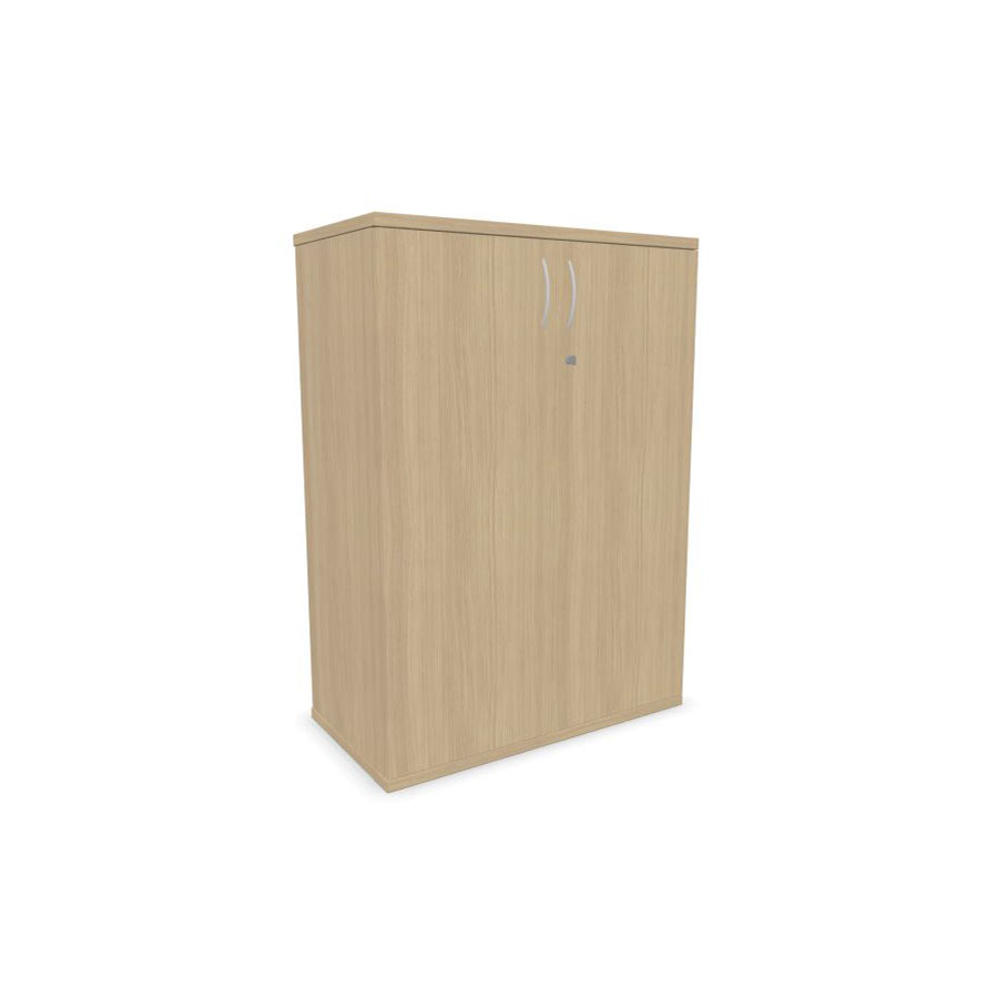 Cabinet Narbutas Uni, 800 x 425 x 1120 mm, 18 mm particleboard, melamine bleached oak, curved metal handles
