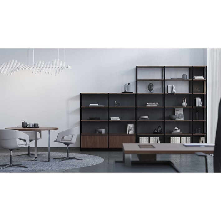 Set Narbutas Combus, 5 shelves and open box, 362 x 400 x 25 x 405 mm, 25 mm particleboard, amber oak