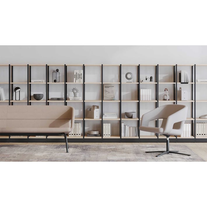 Set Narbutas Combus, 5 shelves and open box, 362 x 400 x 25 x 405 mm, 25 mm particleboard, amber oak