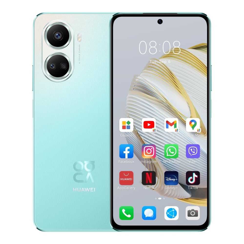 Smartphone Huawei Nova 10 SE, Dual SIM, 128 GB, 8 GB RAM, 108 MP Camera, Front Camera 16 MP, 4500 mAh, 6.67'', Emui, OLED, Octa-core, Green