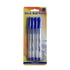 Office 1 Химикалка, 1.0 mm, прозрачен корпус, синя, 4 броя