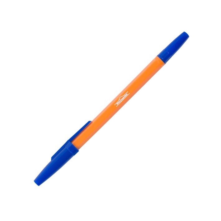 Office 1 Химикалка, 0.7 mm, оранжев корпус, синя, 50 броя