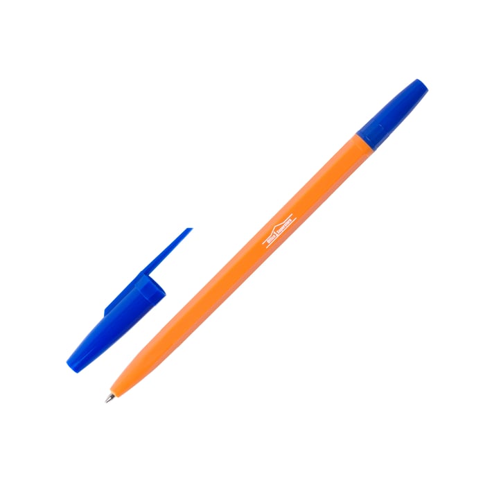 Office 1 Химикалка, 0.7 mm, оранжев корпус, синя, 50 броя