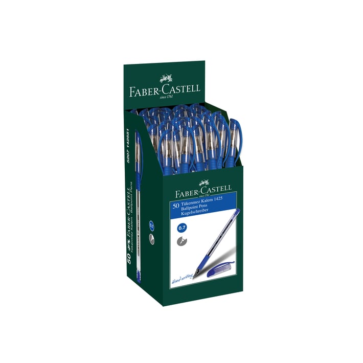 Faber-Castell Химикалка 1425 Fine, синя, 50 броя