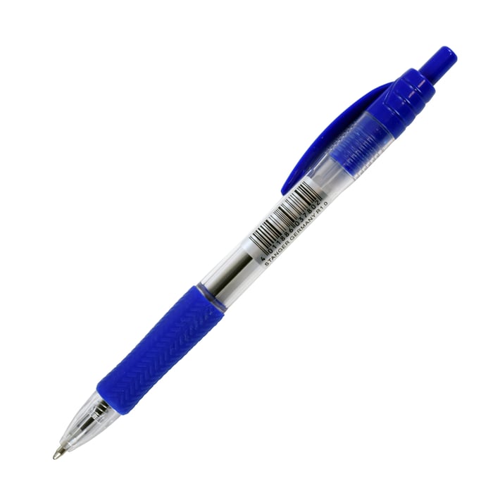 Stanger Химикалка R1.0 Softgrip, 1.0 mm, синя, 10 броя