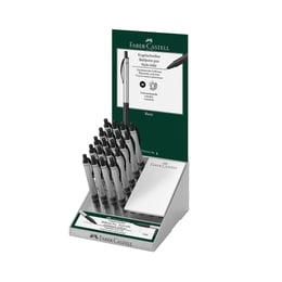 Faber-Castell Химикалка Basic Alu, автоматична, сребриста, 20 броя