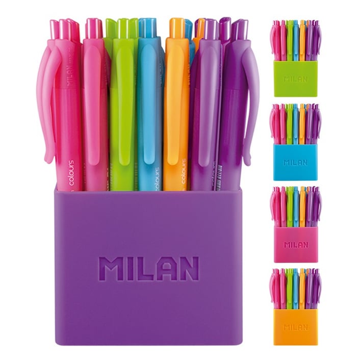 Milan Химикалка P1 Touch, автоматична, 1.0 mm, асорти, 24 броя