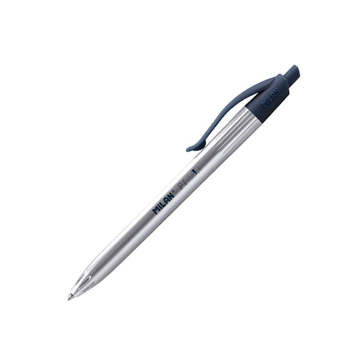 Milan Химикалка P1 Silver, автоматична, 1.0 mm, цвят асорти, синьо мастило