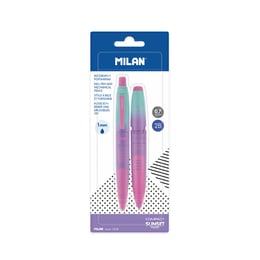Milan Комплект химикалка и автоматичен молив Sunset, в блистер, 24 броя