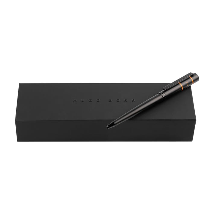 Hugo Boss Химикалка Ribbon Matrix, в кутия, жълта