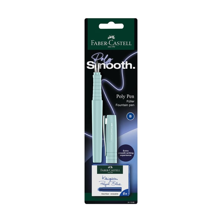 Faber-Castell Писалка Poly, В, с 6 патрончета, асорти