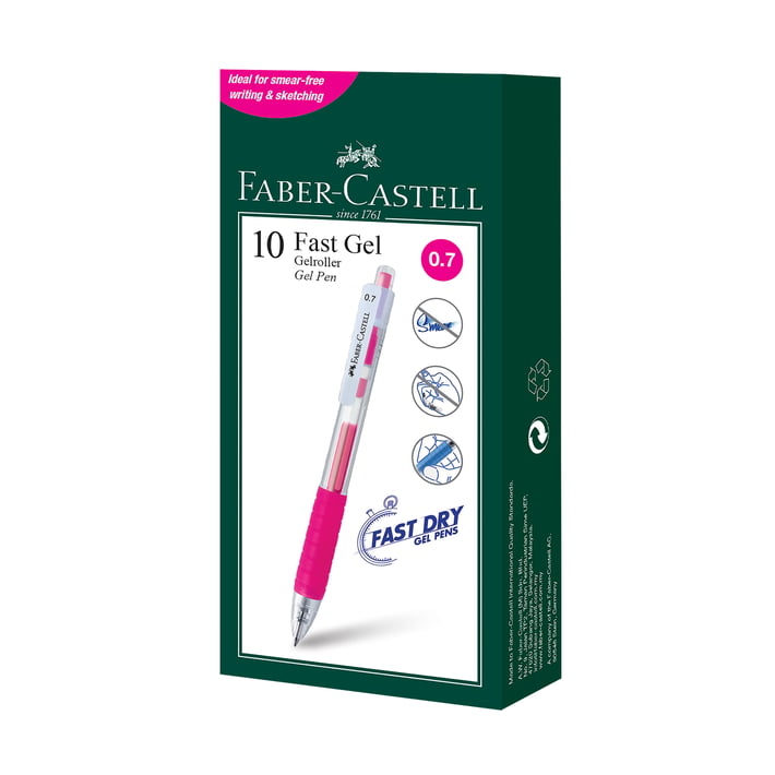 Faber-Castell Ролер Fast Gel, автоматичен, 0.7 mm, розов