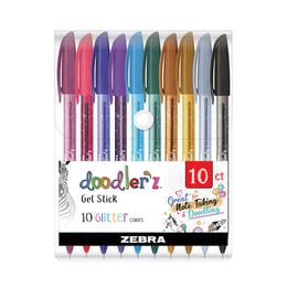 Zebra Гел ролер Doodler`z Gel Stick, 1.0 mm, брокатен, 10 цвята