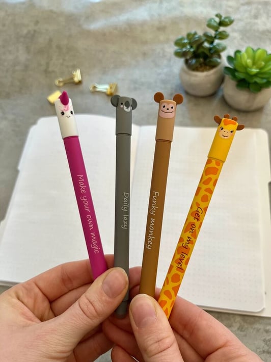 Eberhard Faber Гел ролер Giraffe, изтриваем, 0.7 mm, синьо мастило