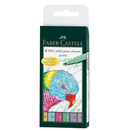 Faber-Castell Маркер-четка Pitt Artist Pen, B, 6 пастелни цвята
