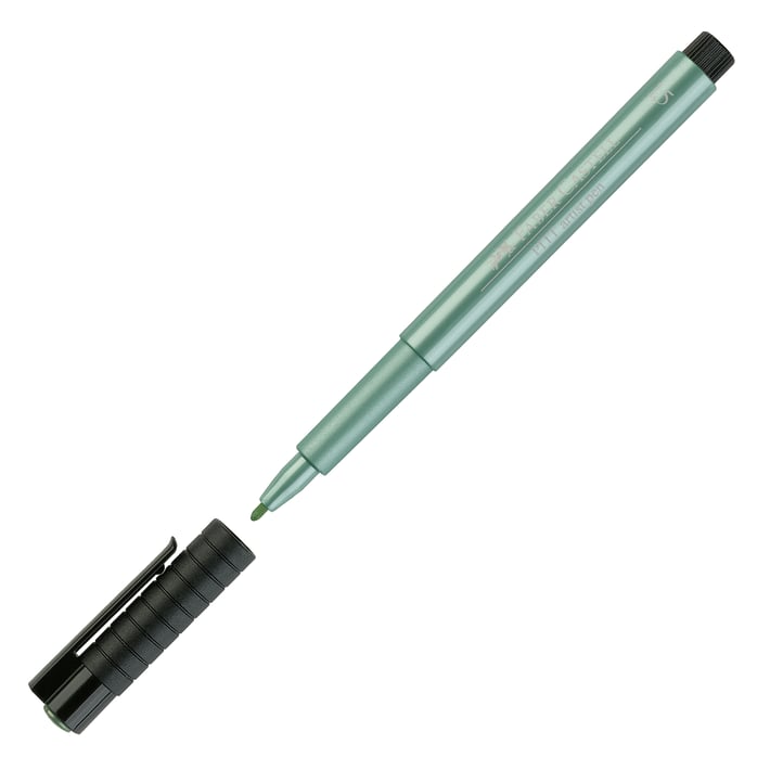 Faber-Castell Маркер Pitt Artist Pen, объл, 1.5 mm, металик, зелен