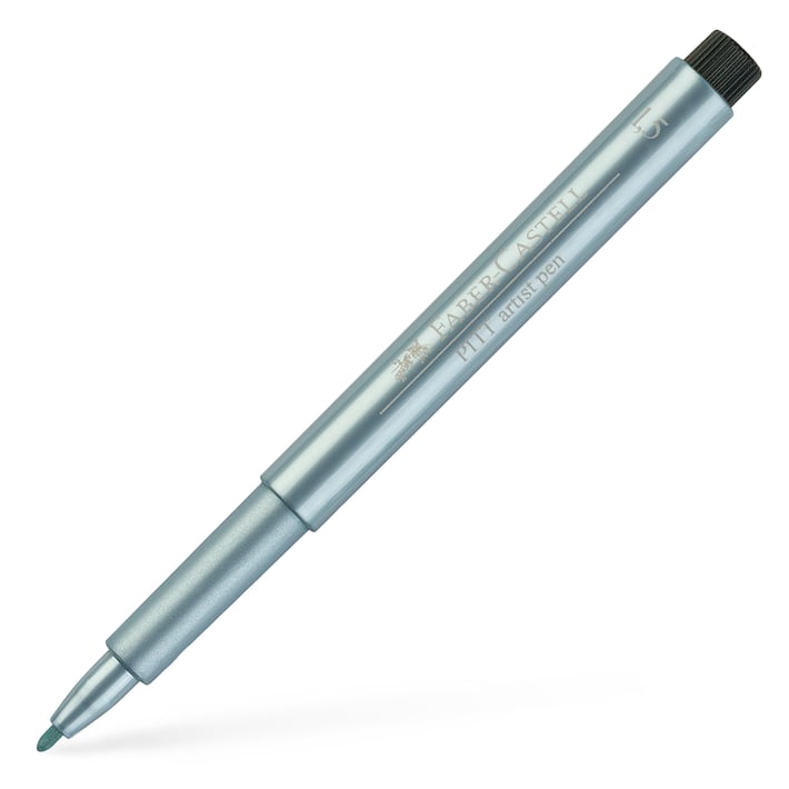 Faber-Castell Маркер Pitt Artist Pen, объл, 1.5 mm, металик, син