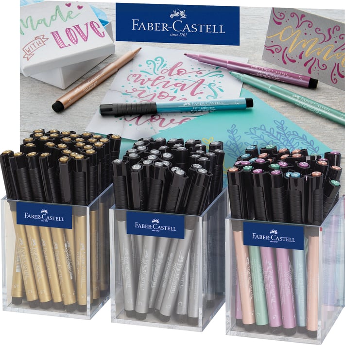 Faber-Castell Дисплей Pitt Artist, металикови цветове, 90 броя