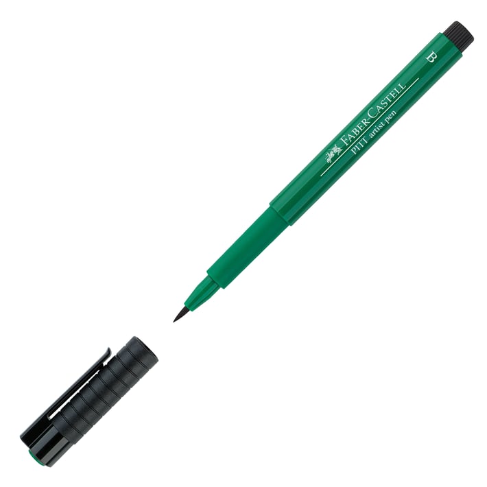 Faber-Castell Маркер-четка Pitt Artist Pen, B, № 264, тъмен фтало зелен