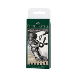Faber-Castell Тънкописец Pitt, XXS, XS, S, F, M, черен, 6 броя