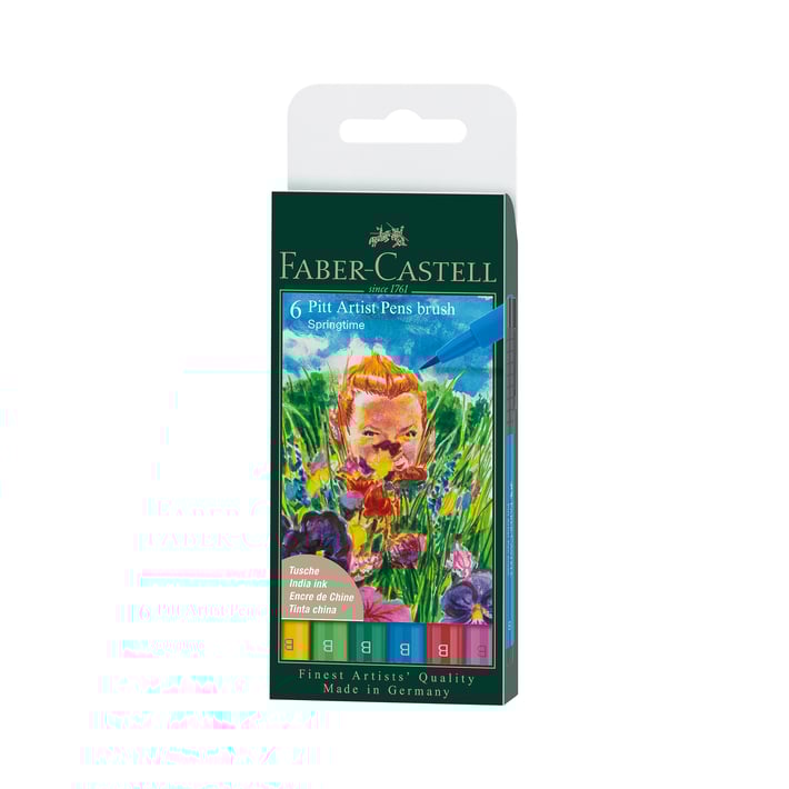 Faber-Castell Маркер-четка Pitt Artist, пролет, 6 броя
