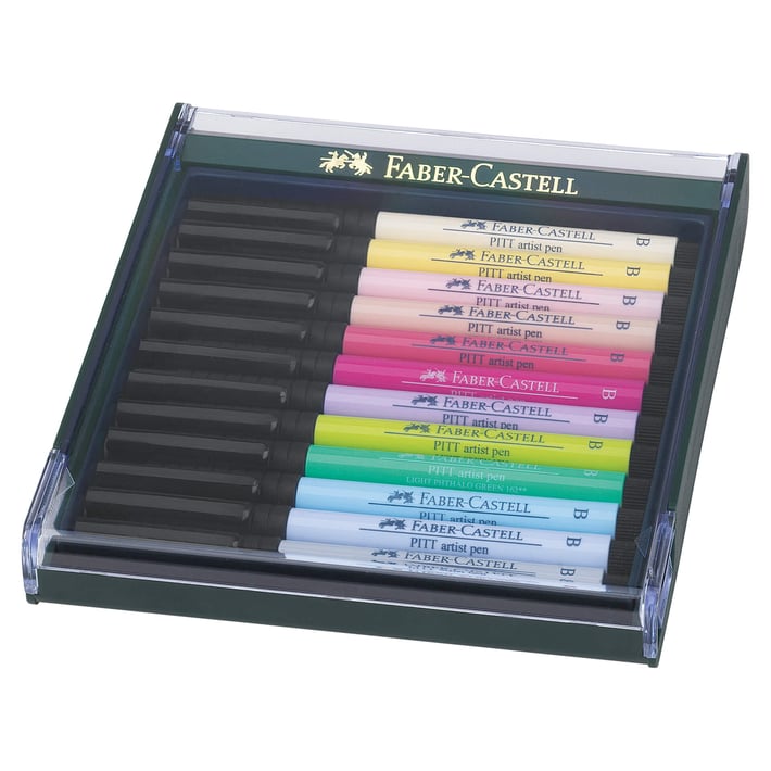 Faber-Castell Тънкописец Pitt Artist Pen, Pastel, 12 цвята