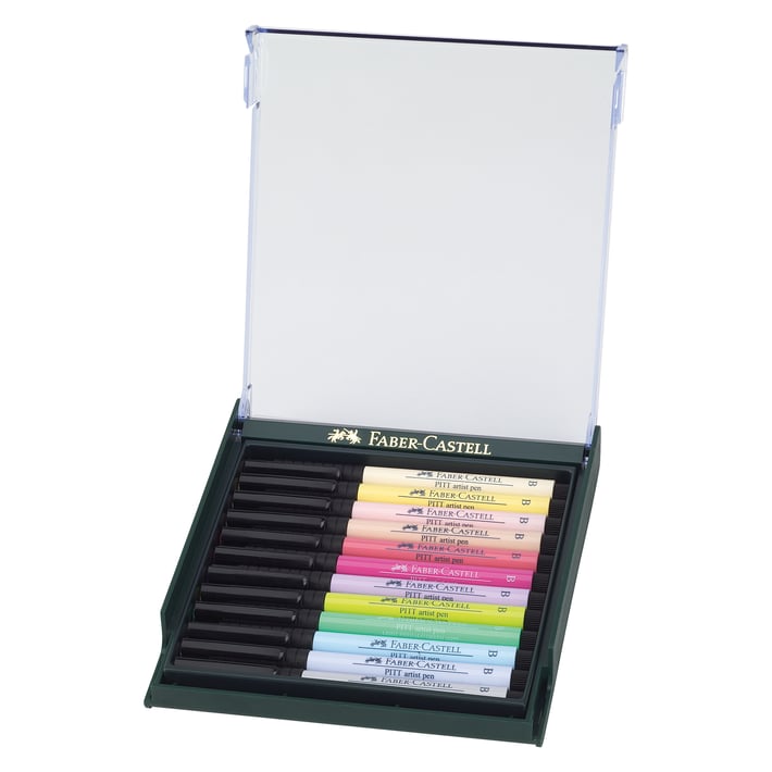 Faber-Castell Тънкописец Pitt Artist Pen, Pastel, 12 цвята