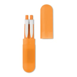 More Than Gifts Комплект химикалка и автоматичен молив Tubeset, оранжев, в кутия