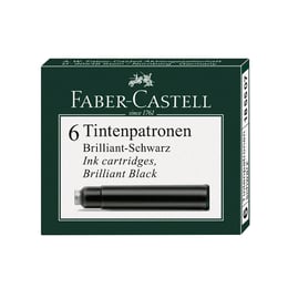Faber-Castell Патрон за писалка, черно мастило, 6 броя