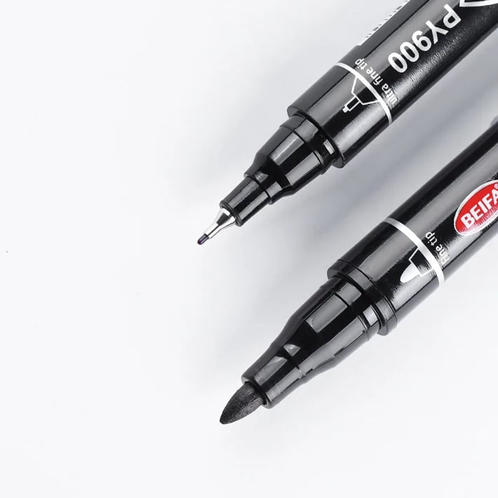 Beifa Перманентен маркер PY900, двоен, 0.5 - 2 mm, черен