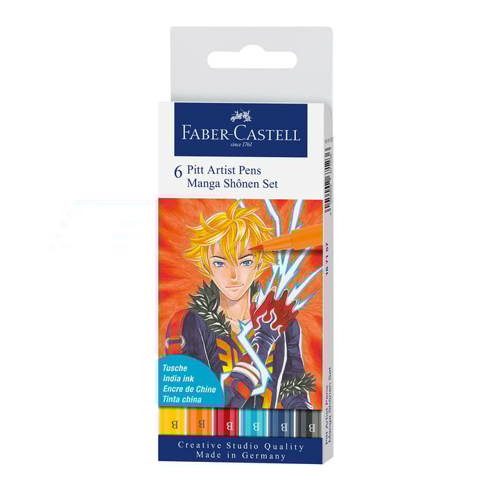 Faber-Castell Маркер Pitt Manga Shonen, 6 броя