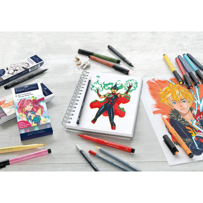 Faber-Castell Комплект Pitt Manga Starter, молив, писец и гума