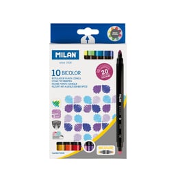 Milan Флумастери Maxi Bicolour, 20 цвята, 10 броя, опаковка 12