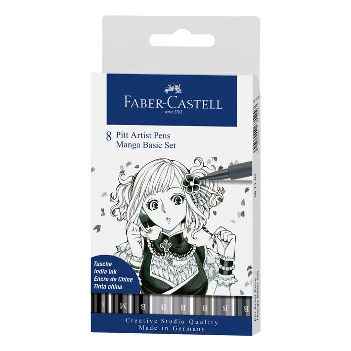 Faber-Castell Маркер Pitt Artist Pen, 8 цвята, Manga Set