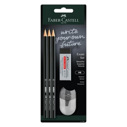 Faber-Castell Молив 1111, чернографитен, HB, 3 броя, с включени аксесоари