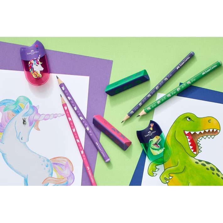 Faber-Castell Молив Jumbo Динозавър, чернографитен, НВ, зелен