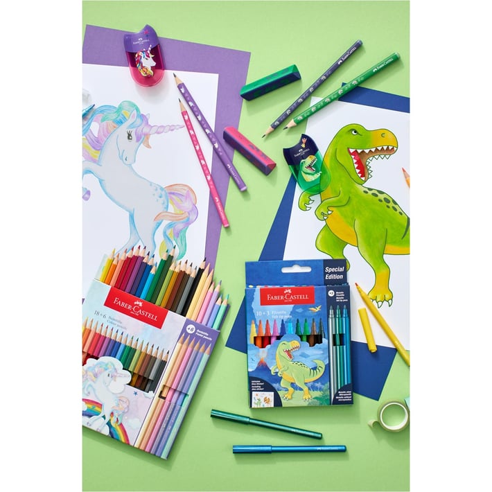 Faber-Castell Молив Динозавър, чернографитен, НВ, зелен