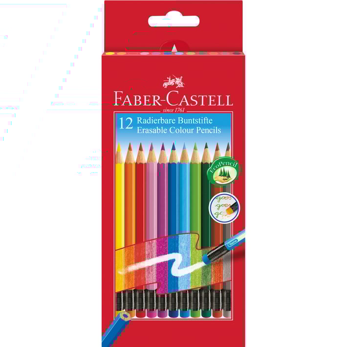 Faber-Castell Цветни моливи, изтриваеми, 12 цвята