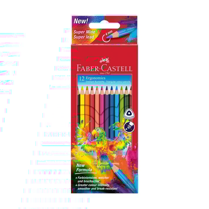 Faber-Castell Цветни моливи Triangular, 12 цвята