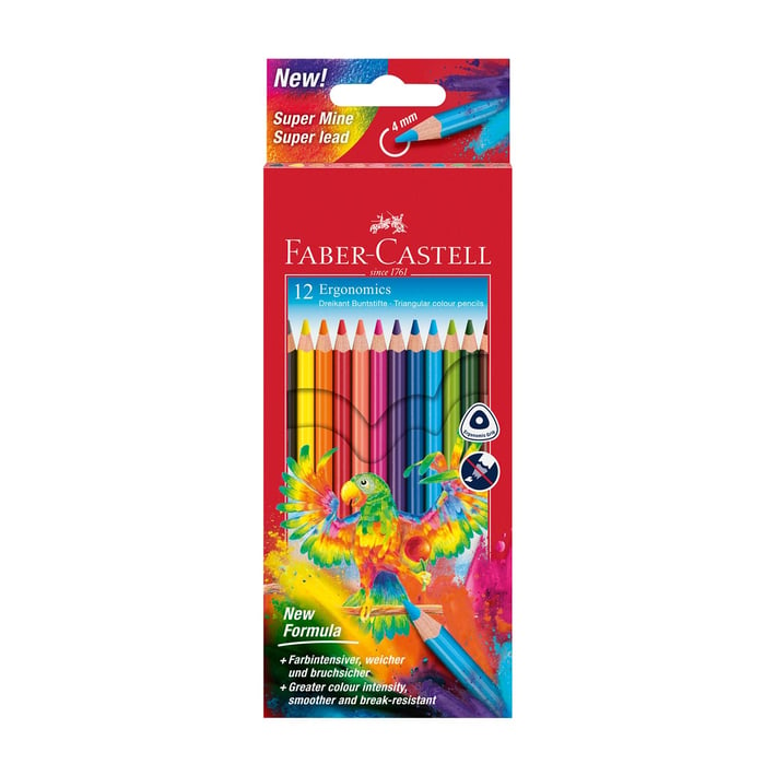 Faber-Castell Цветни моливи Triangular, 12 цвята