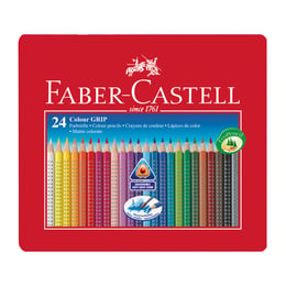 Faber-Castell Акварелни моливи Grip 2001, 24 цвята, в метална кутия