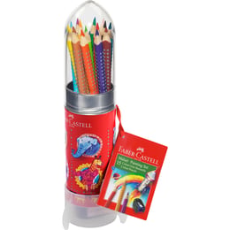 Faber-Castell Акварелни моливи Grip, 15 цвята, с включена острилка, в метална кутия