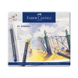 Faber-Castell Цветни моливи Goldfaber, 48 цвята, в метална кутия