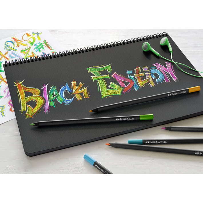 Faber-Castell Цветни моливи Black Edition, 12 цвята