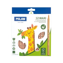 Milan Цветни моливи Maxi Triangular, 12 броя, опаковка 12