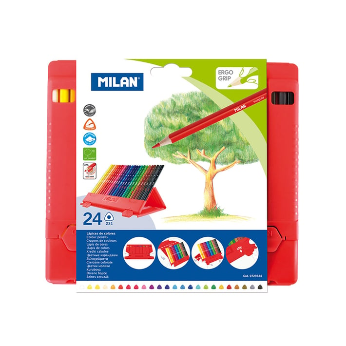 Milan Цветни моливи, в кутия, 24 цвята, опаковка 6