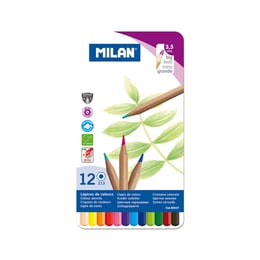 Milan Цветни моливи Big Lead, в метална кутия, 12 цвята, опаковка 12